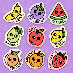 Fruits of the Spirit Christian Bible Waterproof Sticker Set / Bible Journaling / Bible Study / Christian Stickers / Christian Gift