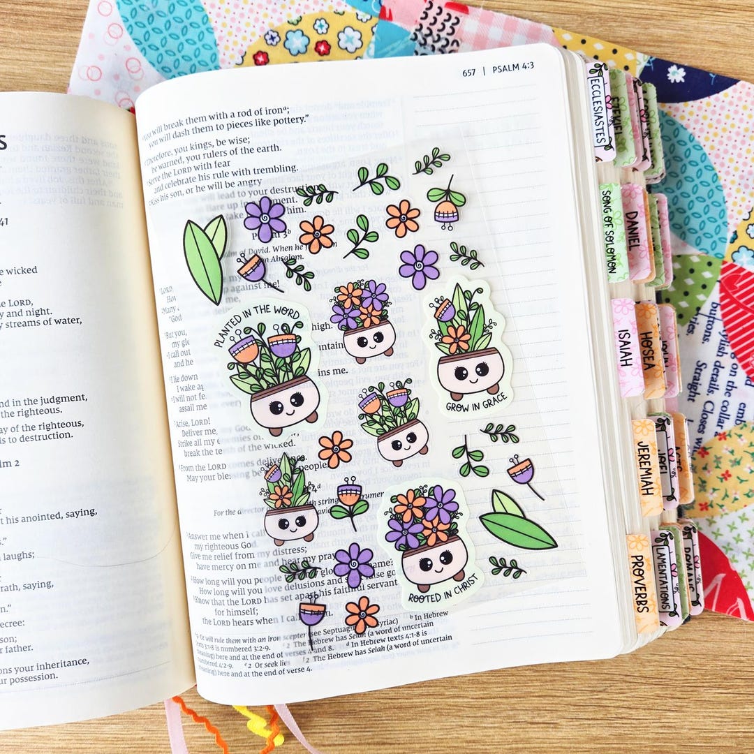 Grow in Grace Christian Bible Sticker Sheet / Bible Journaling / Bible ...