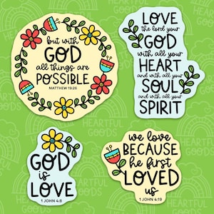 With God Christian Bible Waterproof Sticker Set / Bible Journaling / Bible Study / Christian Stickers / Christian Gift