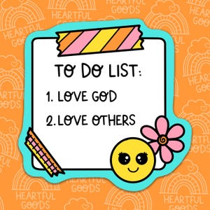 To-Do List Faith Based Waterproof Sticker, Christian Vinyl Sticker, Bible Sticker, Faith Sticker, Inspirational Sticker
