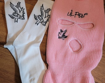 Lil Peep Pink Balaclava Hat and Socks Bundle Deal