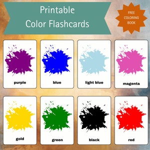 COLORS, 24 Montessori Flash Cards, Flash Cards Nomenclature, Printable Flash Cards, Color Cars, Home Schooling Printabl, Preschool