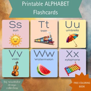 Printable Alphabet Flash Cards, Classroom Decor, Toddlers Preschool Early Learning Resource, Nursery Decor, DIGITAL DOWNLOAD