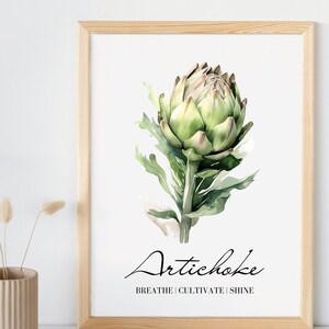 ARTICHOKE Art Printable, Printable Artichoke Art Print, Vintage Artichoke Print, Minimalist Kitchen Decor, Digital Wall Art, Nursery Art