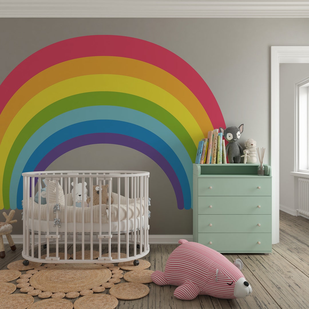 Rainbow Wall Murals Rainbow Decal Behind the Crib Decor Etsy