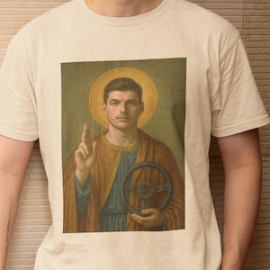 Max Verstappen Art T-shirt: Retro F1 Racing Graphic T-shirt | Rolig Red Bull F1-merchandise