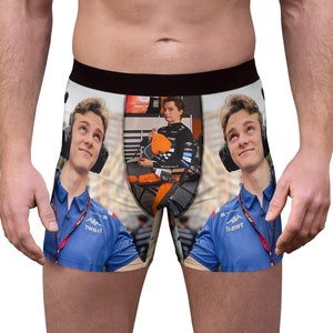 Oscar Piastri Funny Mens Boxers - Mclaren F1 Inspired Underwear | Formula One Comedy | Novelty motorsport Gift