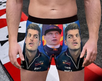 Max Verstappen Funny Underpants | Mens Comedy Boxer Briefs | F1 Underwear | Red Bull Racing | Gift for Formula One Fan