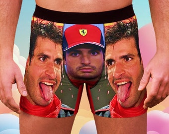 Carlos Sainz Jr meme Boxer briefs | Formula One Novelty Gifts | Comedy Underpants for f1 fans | Scuderia Ferarri Homage funny underwear