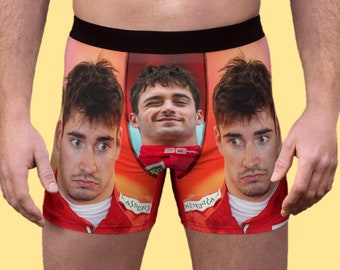 Charles Leclerc Funny Mens Boxers | Novelty Formula One Merch | Scuderia Ferrari F1 Homage | Comedy F1 Icon Leclerc Gifts