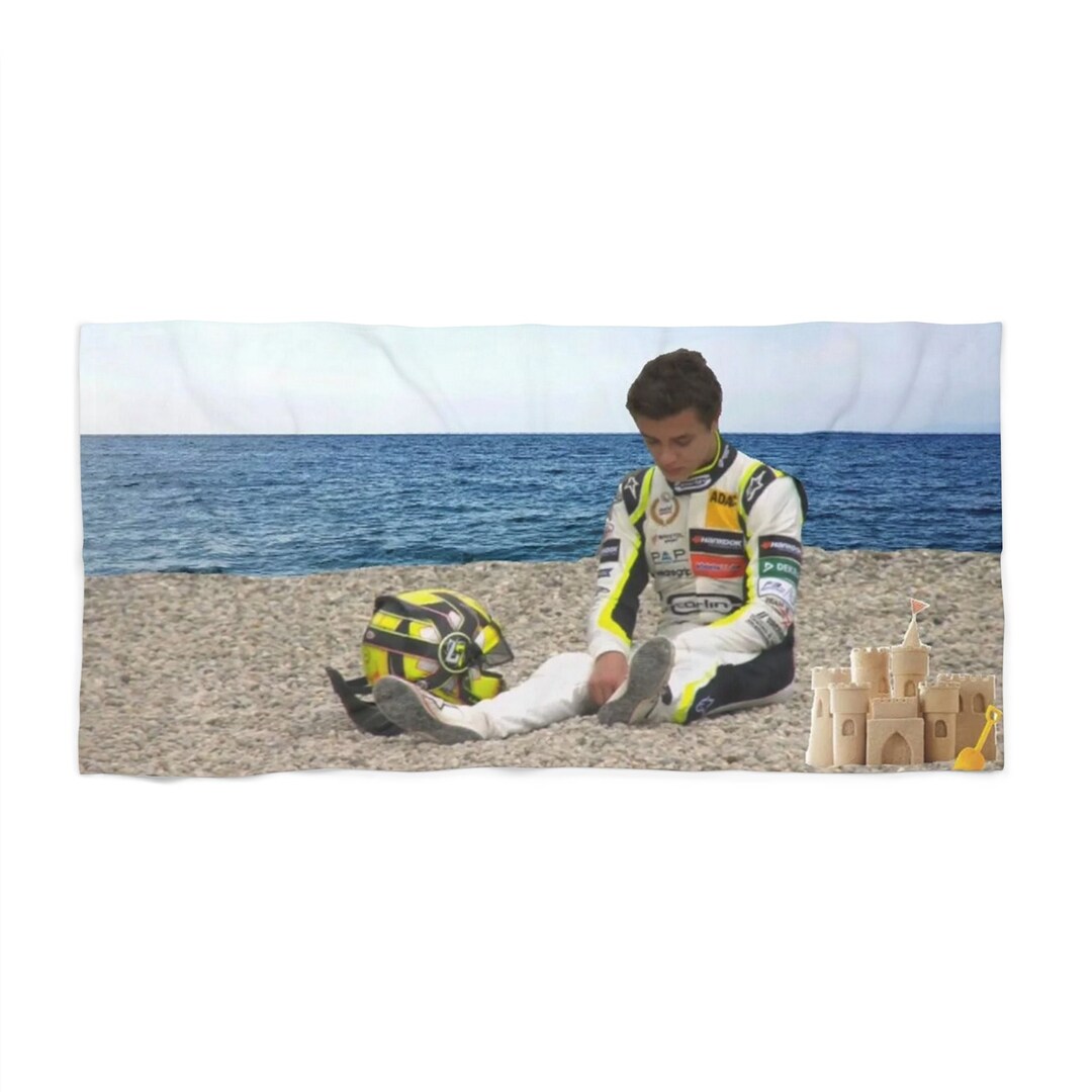 Lando Norris Beach Towel F1 Fan Gift Formula One Inspired Mclaren Fan