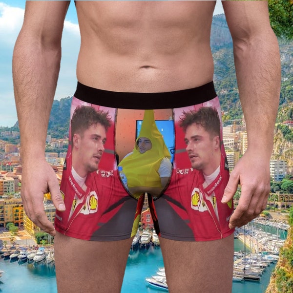 Charles Leclerc Meme Herren Boxer Briefs | Scuderia Ferrari Unterhose | Formel 1 Fan lustiges Geschenk | Sporting Lecler Unterwäsche