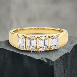 Tetrad Emerald Ring, Emerald Cut Lab Grown Diamond, Emerald Cut Engagement Ring, Lab-Grown Diamond Ring, Engagement Ring