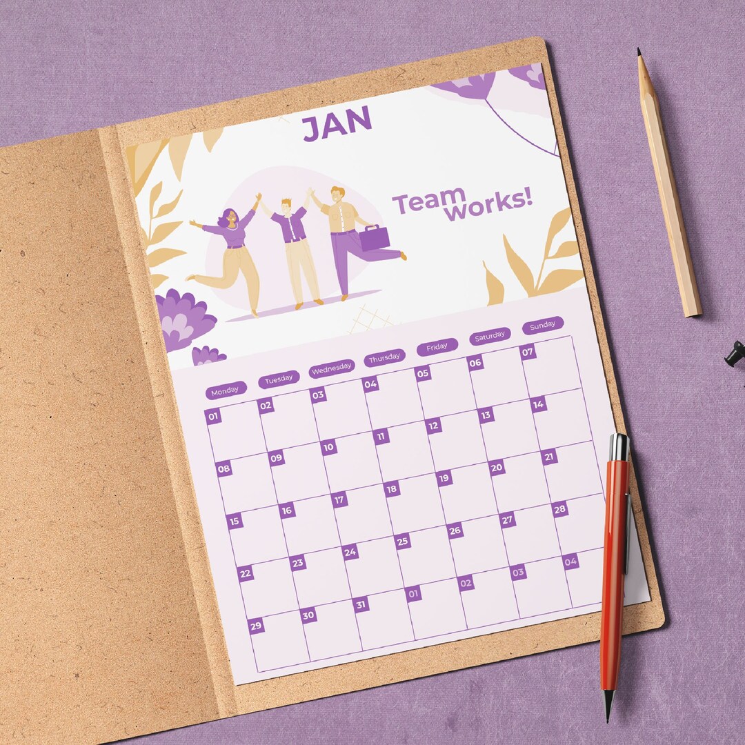 Druckbarer Kalender Planer 2024 Kalender-Planer Monatsplaner 