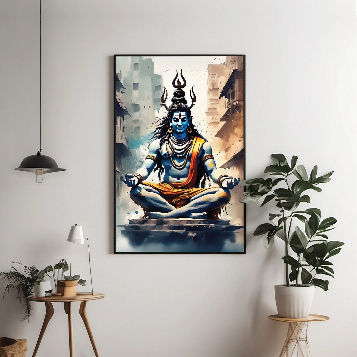 Lord Shiva Wall Art Printable, Shiva Wall Art, Hindu God Art, Shiva