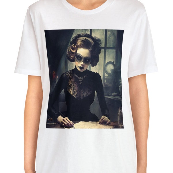 Mysterious Woman Writer T-shirt - Cool Retro Graphic Author Tee - Literary Novelist Shirt - Booklaunch Gift - Writer Convention Tshirt