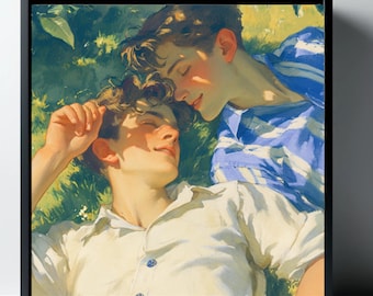Gay Art Canvas Print – "Sunshine" Impressionist LGBT Art