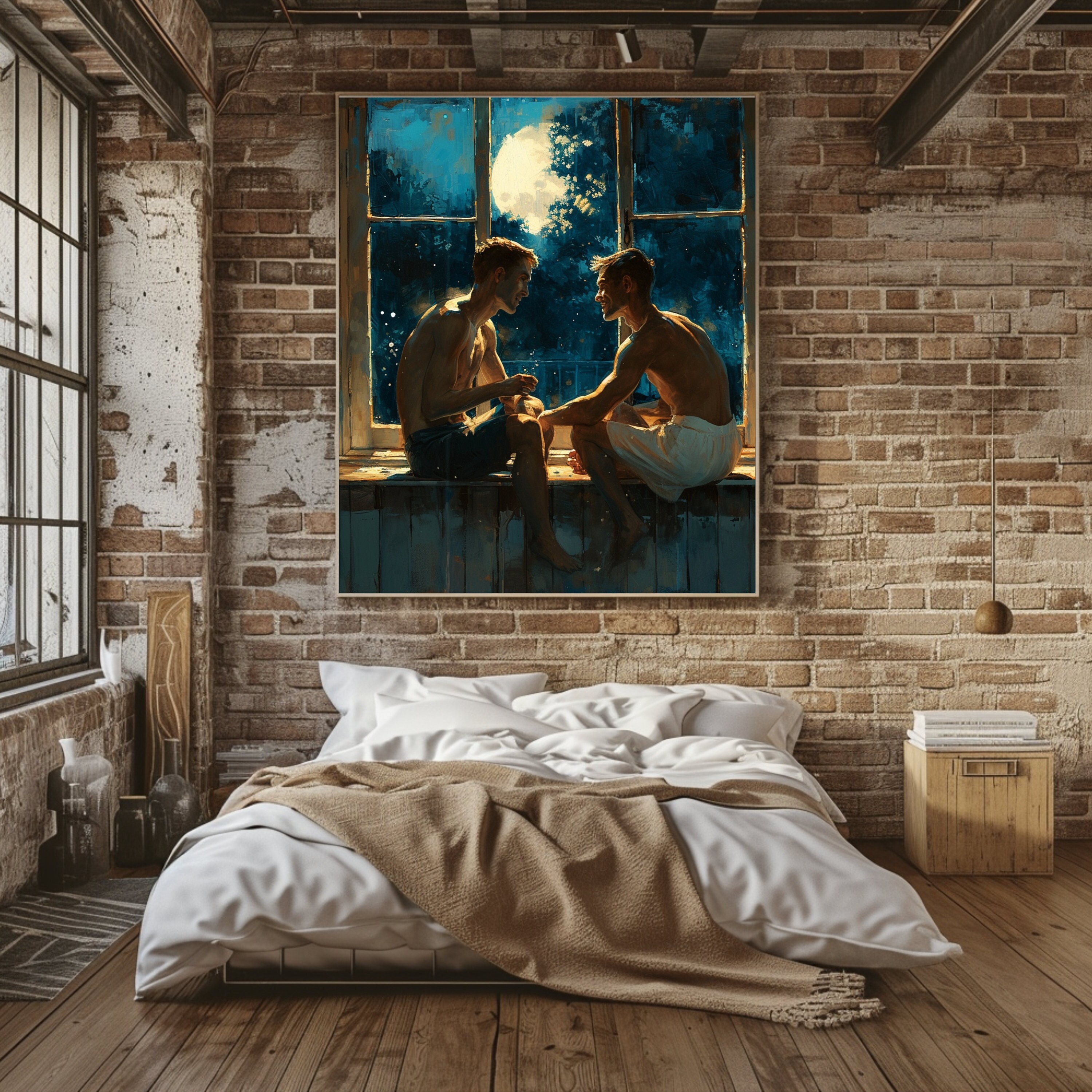 Midnight Confessions Art Print Romantic Gay Wall Art LGBTQ Themed ...