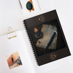 Decorative Blank Journal - The Occult and The Arcane Spiral Notebook - Ruled Line - Writing Notebook for Creatives