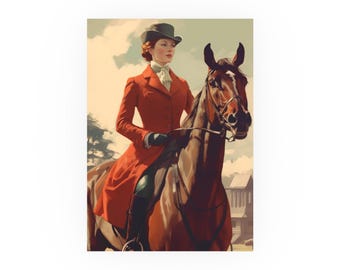 Equestrian Art Print - Vintage Horse Rider Poster, Wall Decor for Horse Lovers, Gallery Wall Art, Equestrian Gift, Rustic Home Decor