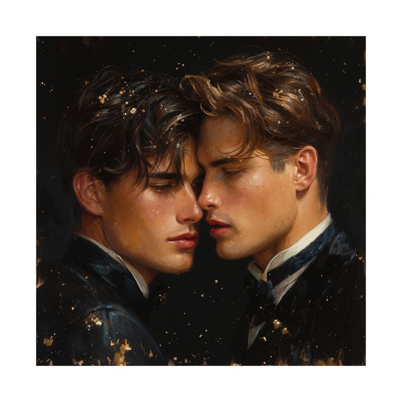 Romantic Queer Art Print - "The Old School Tie" Matte Square Poster image 16