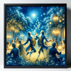 LGBTQ Wall Art - &quot;Gentlemen&#39;s Supper Club 2&quot; Canvas Art Print - Surrealist Gay Themes - Original Ready to Hang Wall Decor