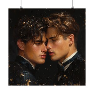 Romantic Queer Art Print - "The Old School Tie" Matte Square Poster image 19