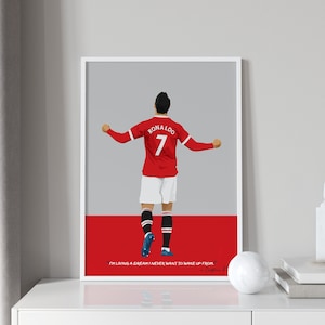 Cristiano Ronaldo - Manchester United Poster - Ronaldo quotes -  Football Legend - CR7 Gifts