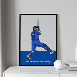 M.S. Dhoni Poster - Indian Cricket Team - Cricket Prints