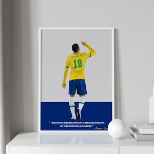 Neymar - Brazil Poster - Soccer Art - Football Print - Football Legend