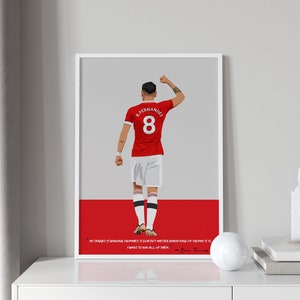 Manchester United Poster - Bruno Fernandes: "Maestro van het middenveld" Art Print - Voetbal Wall Art - Voetbalgeschenken