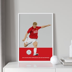 Manchester United Poster - Paul Scholes - Football Wall Art - Soccer Gifts