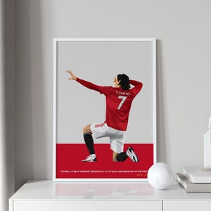Manchester United Poster - Edinson Cavani Art Print - Football Wall Art - Soccer Gifts