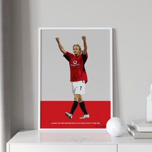Manchester United Poster - David Beckham - Football Wall Art - Soccer Gifts