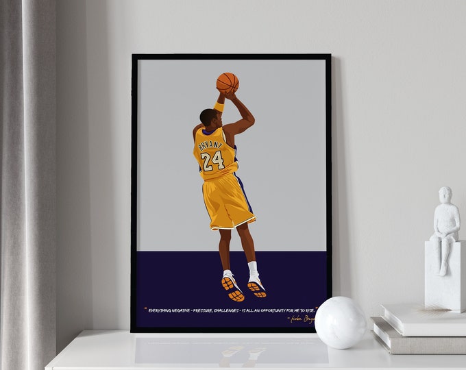 Poster Kobe Bryant - Affiches de basket-ball - NBA - Cadeau de basket-ball