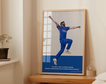 Jasprit Bumrah Poster - Indian Cricket Team - Cricket Prints
