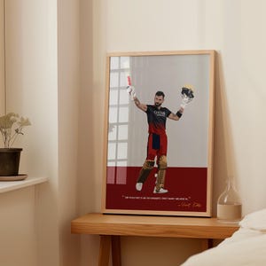 Póster de Virat Kohli - RCB - IPL - Equipo de críquet de la India - Impresiones de críquet