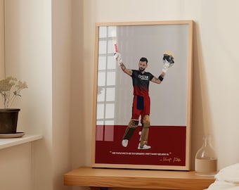 Virat Kohli-poster - RCB - IPL - Indiaas cricketteam - cricketafdrukken
