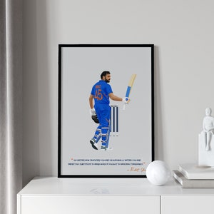 Rohit Sharma Poster - Indian Cricket Team - Cricket Prints - A3 Size - Digital Download
