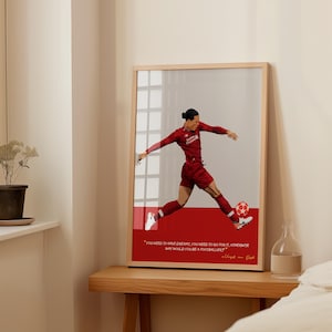 Virgil van Dijk Wall Poster - Liverpool Prints- Liverpool Gifts - Soccer Art - Football Print