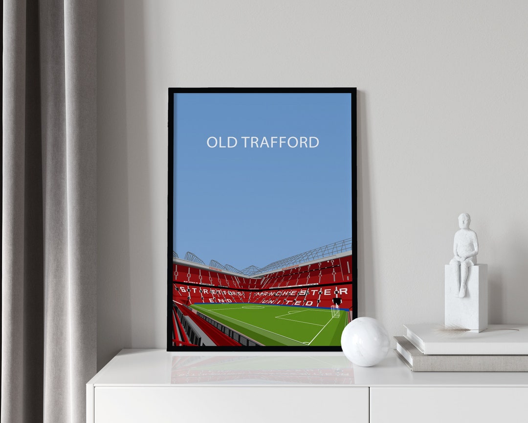 Old Trafford Stadium Old Trafford Poster Print Manchester Etsy
