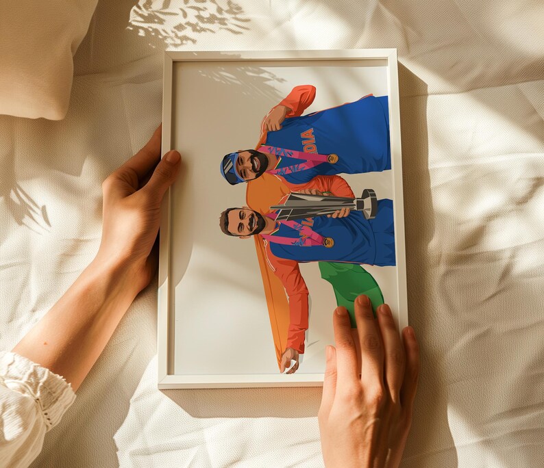 Virat Kohli Rohit Sharma Poster - Indisches Cricket Team - Cricket Drucke - Tribute Art Bild 3