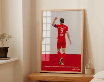 Harry Kane Bayern Munich Poster | Digital Download A3 | Harry Kane Gifts | Soccer Wall Art | Kane Wall Art | Harry Kane Poster Download