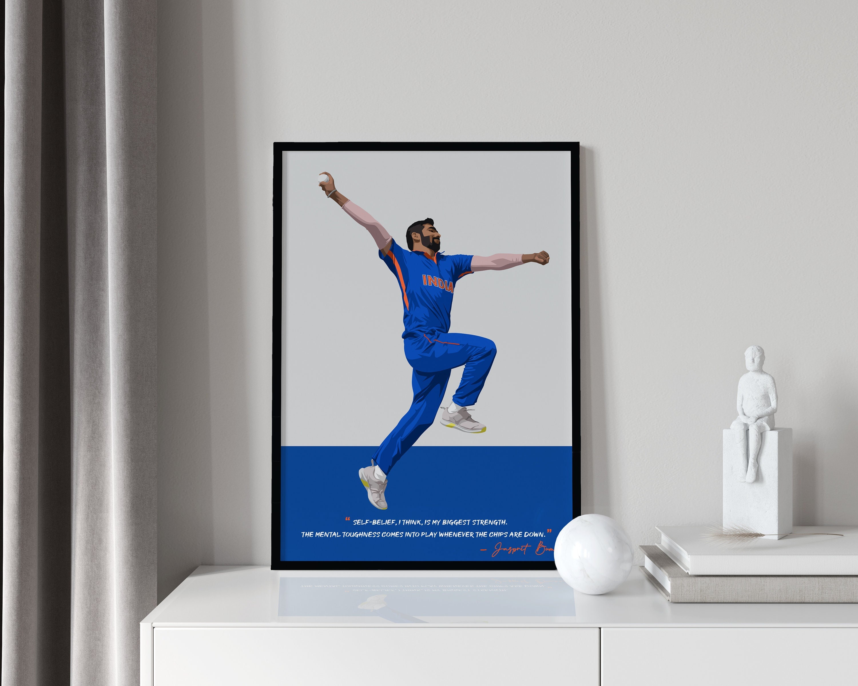Jasprit Bumrah-poster - Indiaas cricketteam - cricketafdrukken