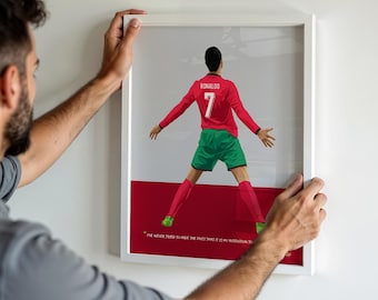 Cristiano Ronaldo Portugal Soccer Print | CR7 Football Legend Wall Art | FIFA World Cup 2026 Decor | Sports Gift for Him