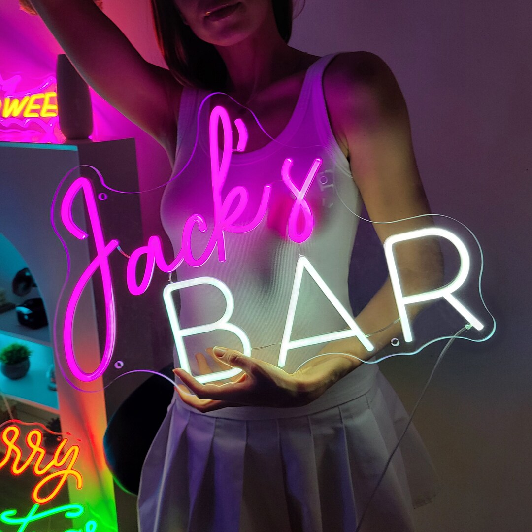 Custom Neon Sign Battery Operated Neon Sign Neon Bar Sign Etsy