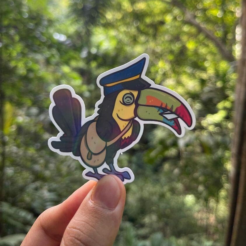 Stickers décoratifs toucan-feuilles Monstera Lilipinso