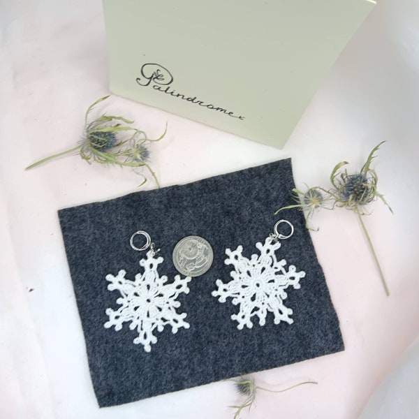 Crochet Snowflake Earrings - Etsy