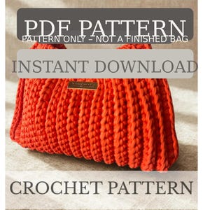 Mandarina Bag PDF Crochet Pattern – Instant Download – T-Shirt Yarn Shoulder Bag with Crochet Strap (Beginner)