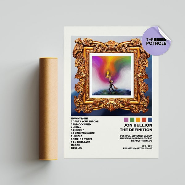 Jon Bellion Posters, The Definition Poster Album Cover Poster, Print Wall Art, Custom Poster, Home Decor, Jon Bellion, The Definition